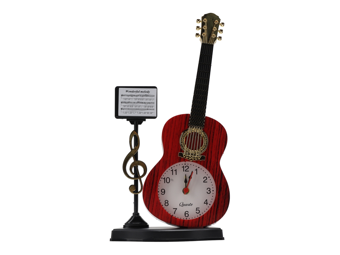 Despertador Baok-Violino com Design Exclusivo para Decoração de Casa, Sala de Estar, Mesa ou Presente - 2166b - 24,2 cm
