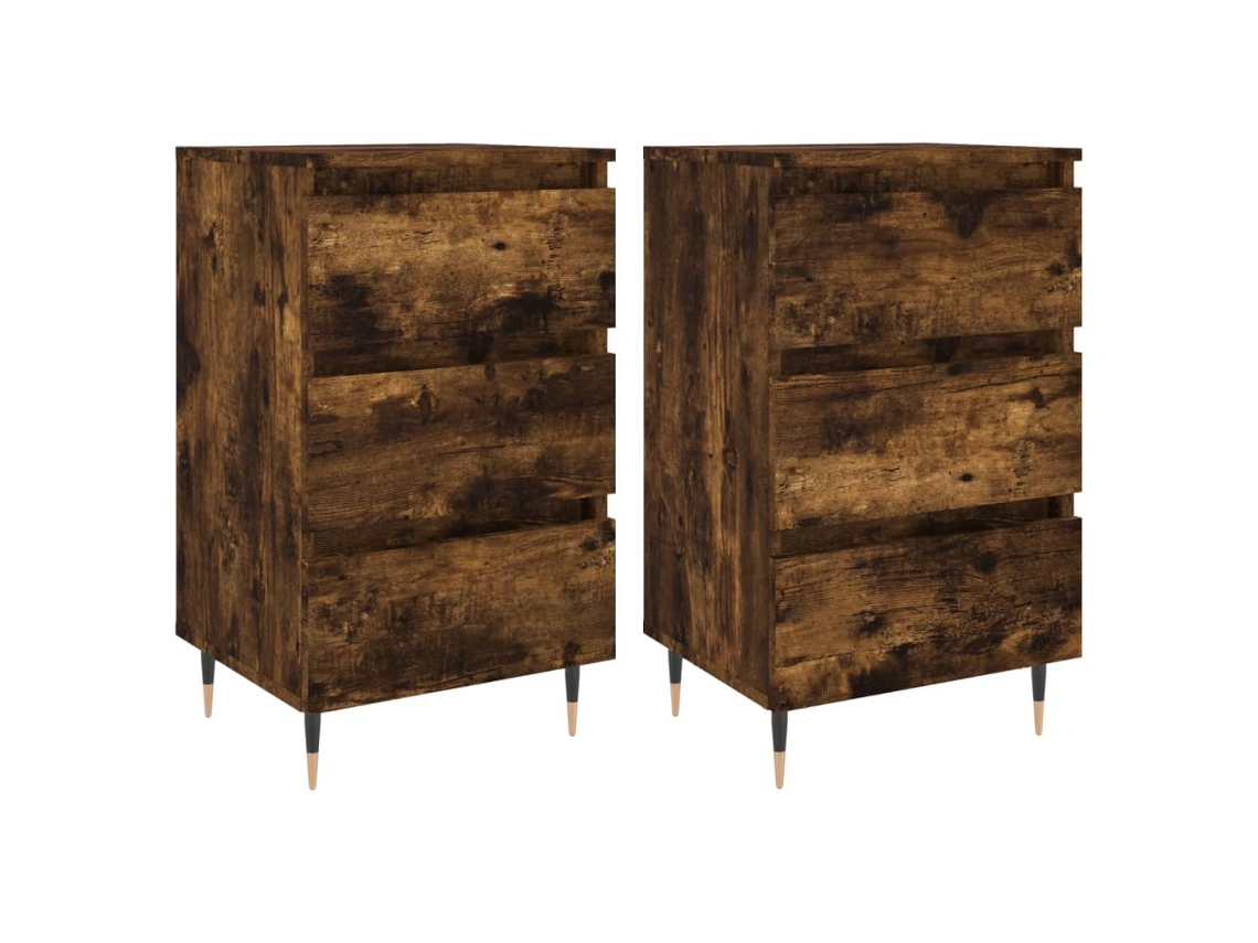 Bedside Cabinet, Bedside Cabinets Vidaxl Marrom Madeira Processada (n/a)