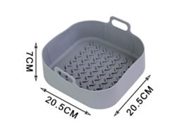 Acessórios para Fritadeira de Ar de 20,5 Cm, Cesta de Silicone, Assadeira, Tapete Antiaderente para Forno, Cinza, Ondulado SUNNY SPACES