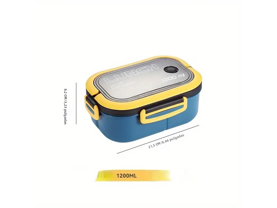 (azul) Lancheira Portátil Infantil, Com Tecido De Malha Dupla À Prova De Vazamentos, Inclui Estojo Para Talheres Próprio Para Micro-ondas.