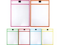 Protetores De Folhas Transparentes Para Fichário, 6 Unidades Em Cores Sortidas, Capas Reutilizáveis Para Documentos Sem