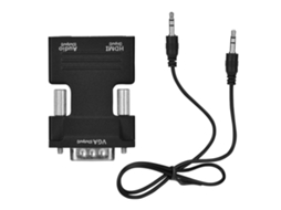 Conversor Adaptador Hdmi Fêmea Para Vga Macho 1080p Com Saída De Áudio