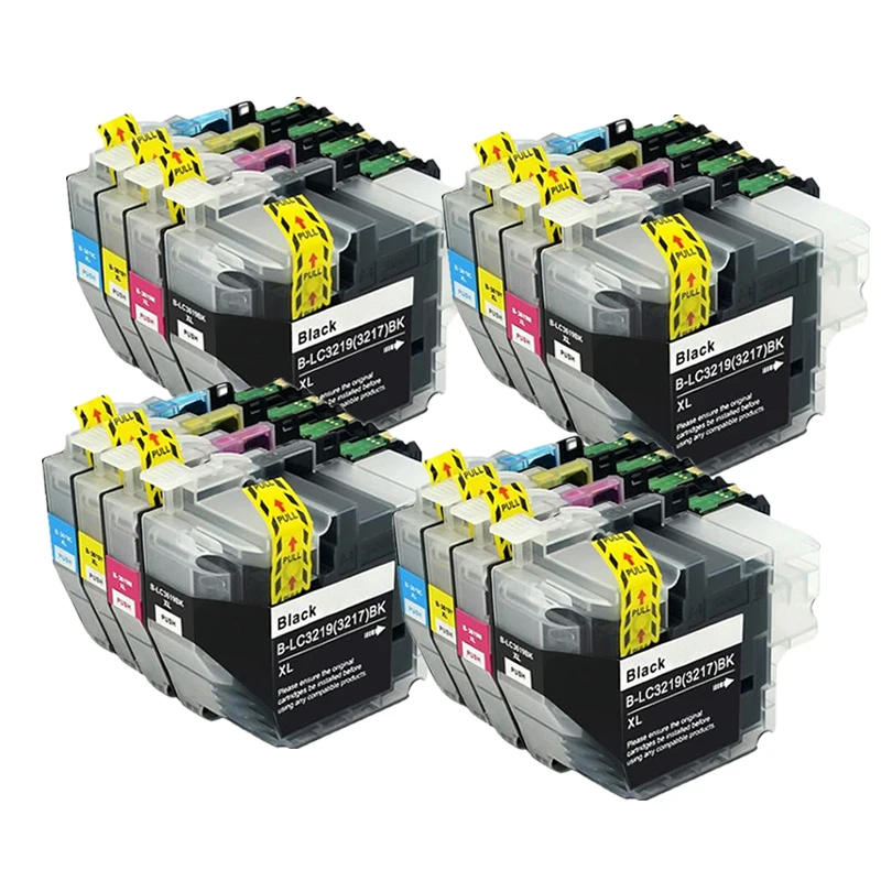 Conjunto De 4 Tinteiros Lc3219xl 3219xl Lc3219 Lc3217 Para Impressoras Multifunções Brother J5330dw J5335dw J5730dw J5930dw J6530dw J6930dw J6935dw
