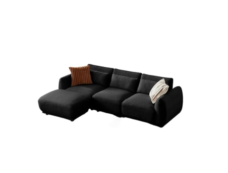 10 Pelúcia Sofá Moderno Multi Pessoa Com Espuma Design Convertível Preto Yhl Voyura