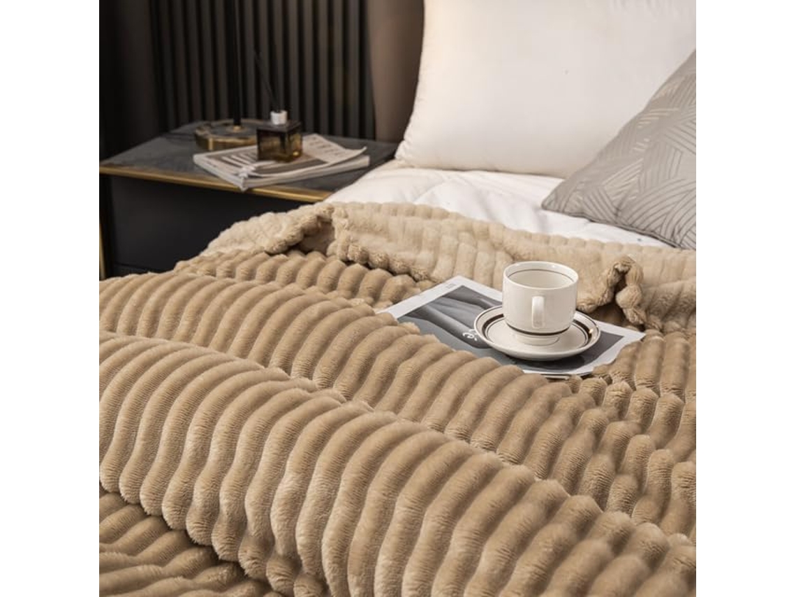 Cobertores Grossos de Pelúcia com Estampa Coelho Cobertor Individual Premium e Lontra para Cama, Macio, Quente