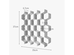 Paquete de 2 divisores organizadores de cajones ajustables con diseño de panal para calcetines de cintura - Gris
