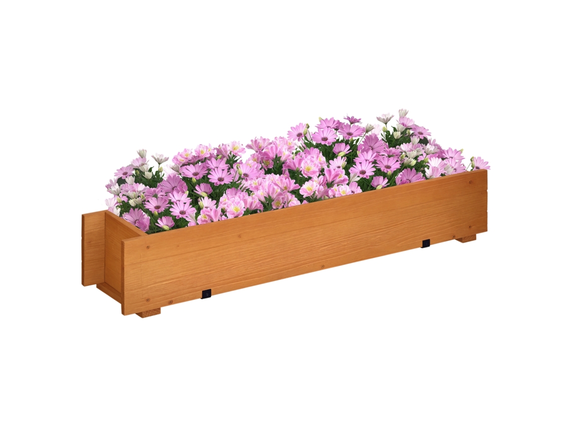 Jardineira de MARCA de madeira com ganchos de marrons 91x18x16,5cm