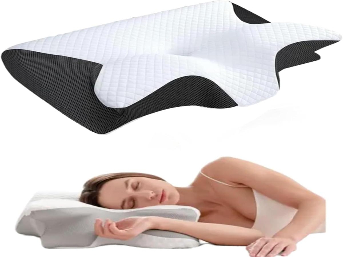 Lurelia Almofada Antirronco, Espuma Viscoelástica, Ergonómica, Ortopédica, Alta Densidade, Respirável, Lavável, Removível, Presente, Sono Variante 02