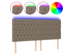 Led Headboard, Led Headboards Vidaxl Cinzento-acastanhado Tecido (180 X 7 X 118/128 Cm)