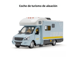 (azul) Modelo De Caminhão De Turismo Em Liga Metálica Na Escala 1/32, Com Portas Que Abrem E Pneus De Borracha.