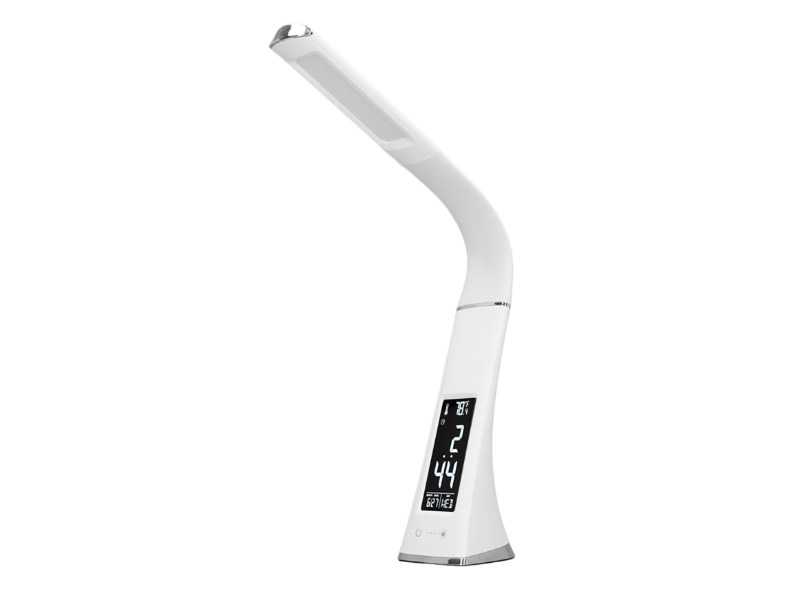Lâmpada De Mesa Led Com Display Digital E Pescoço De Ganso