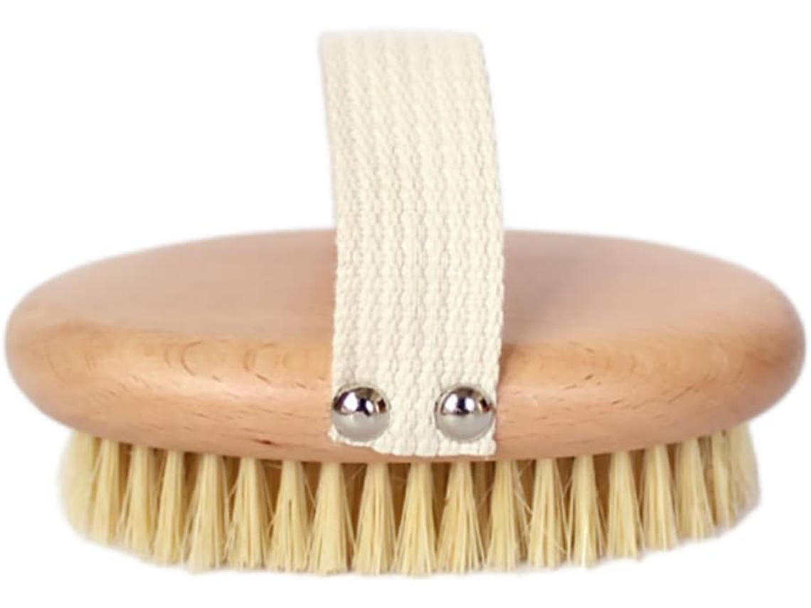Escova Esfoliante Partykindom Para Remoção De Pele Morta, Com Cerdas De Javali, Feita De Madeira Natural, Ideal Para