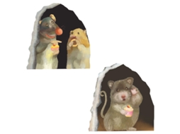 Adesivos De Parede Com Tema Rato 3d, 2 Unidades, Impermeáveis, Para Decoração De Quarto