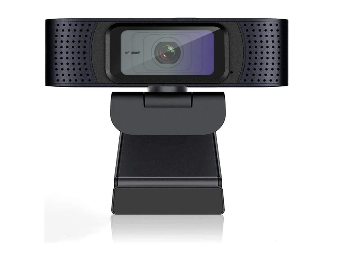 Webcam Pro Stream 1080p HD com capa, foco automático, para laptop, OBS, Xbox, XSplit, preta.