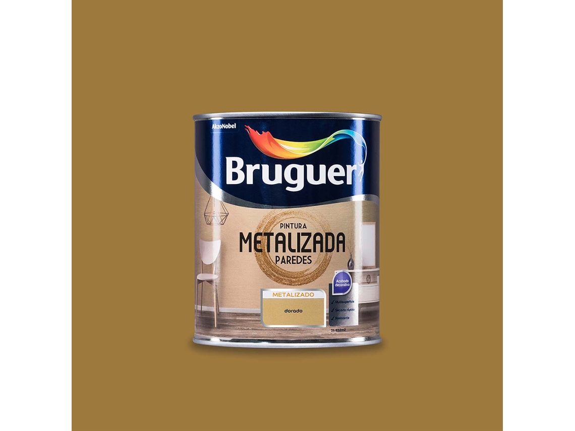 Tinta Metalizada Paredes Dourado 1 Lt