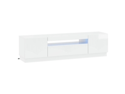 Vidaxl Gabinete De Tv Led Branco Brilhante Derivados De Madeira