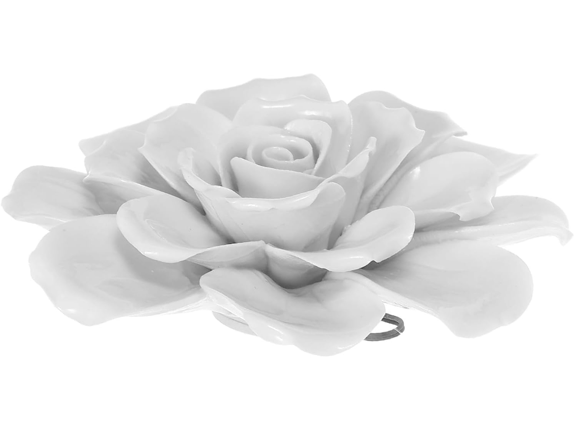 Decoração Parede Cerâmica Branca Padrão Rosas 3d Design Criativo Resistente Desbotamento Instalação Mesmo Ao GOKOCO