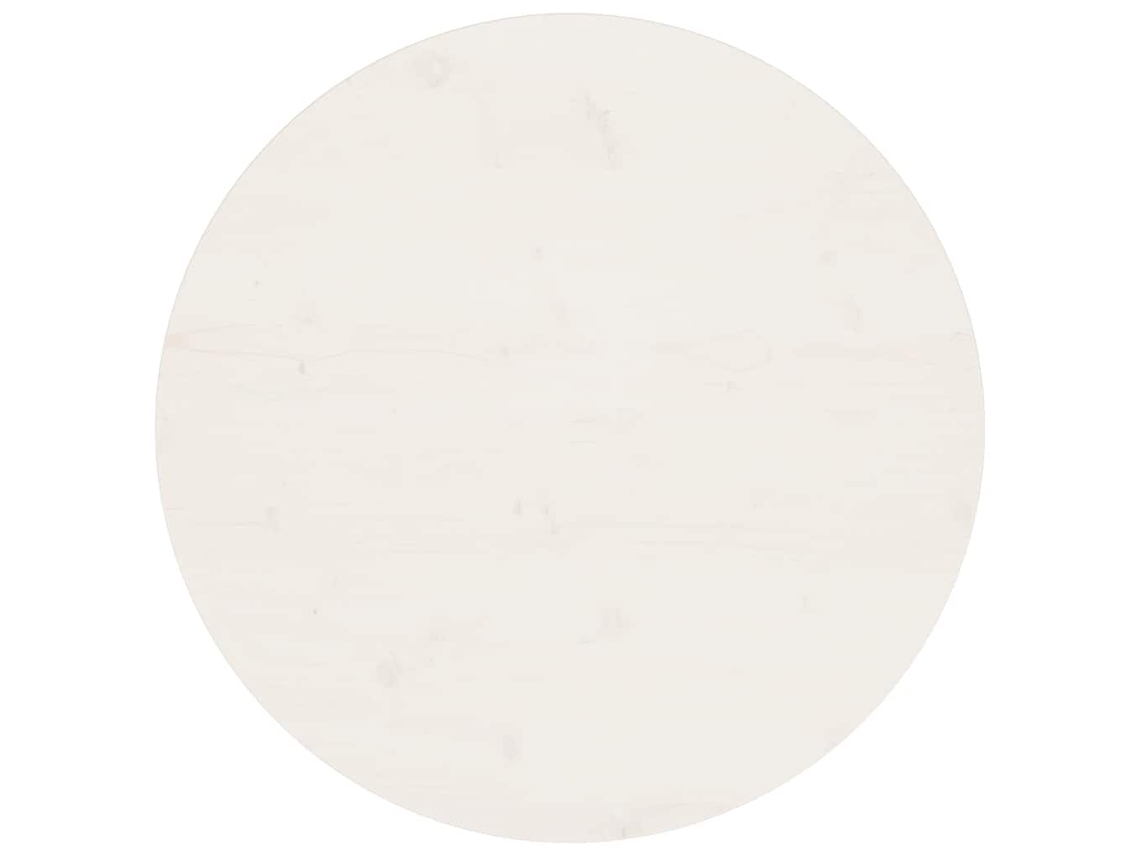 Vidaxl Tampo De Mesa Pinho Maciço Ø70x2,5 Cm Branco