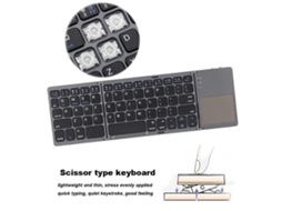 Teclado Ultra Fino Sem Fio Bt Plegável Mini Com Touchpad Para Iphone 6s/ipad Pro/macbook