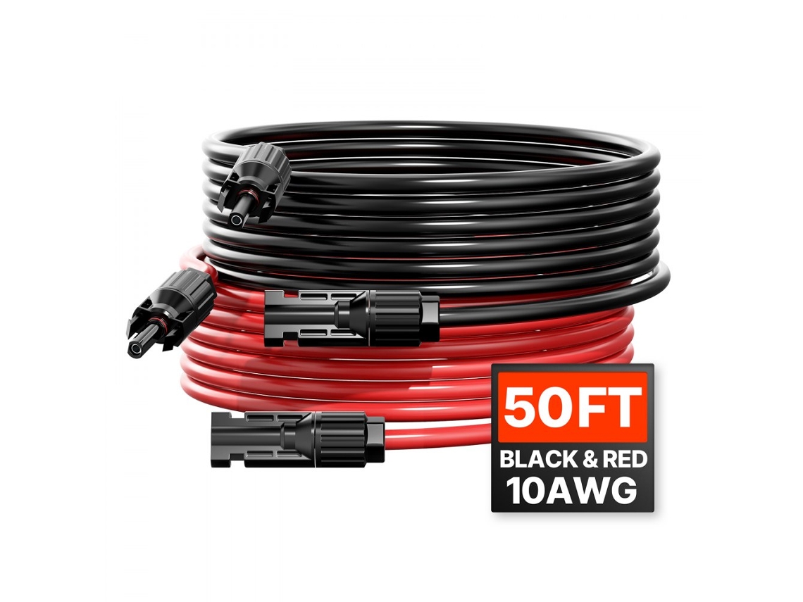 Cabo De Extensão Solar 2x 15,24m 6mm² Com Conectores Mc4 Ip67 Tekmaquinas