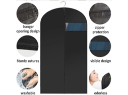 Lurelia Saco Para Roupa, Pack Com 5 Camadas, Antipoeira, Impermeável, Com Fecho, Para Têxteis, Preto/transparente, Uso Diário