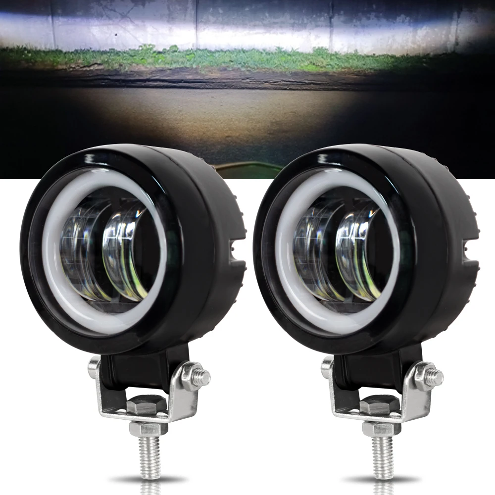 Farol De Neblina Led De 3 Polegadas, Redondo, 12v 24v, 2 Peças, Âmbar