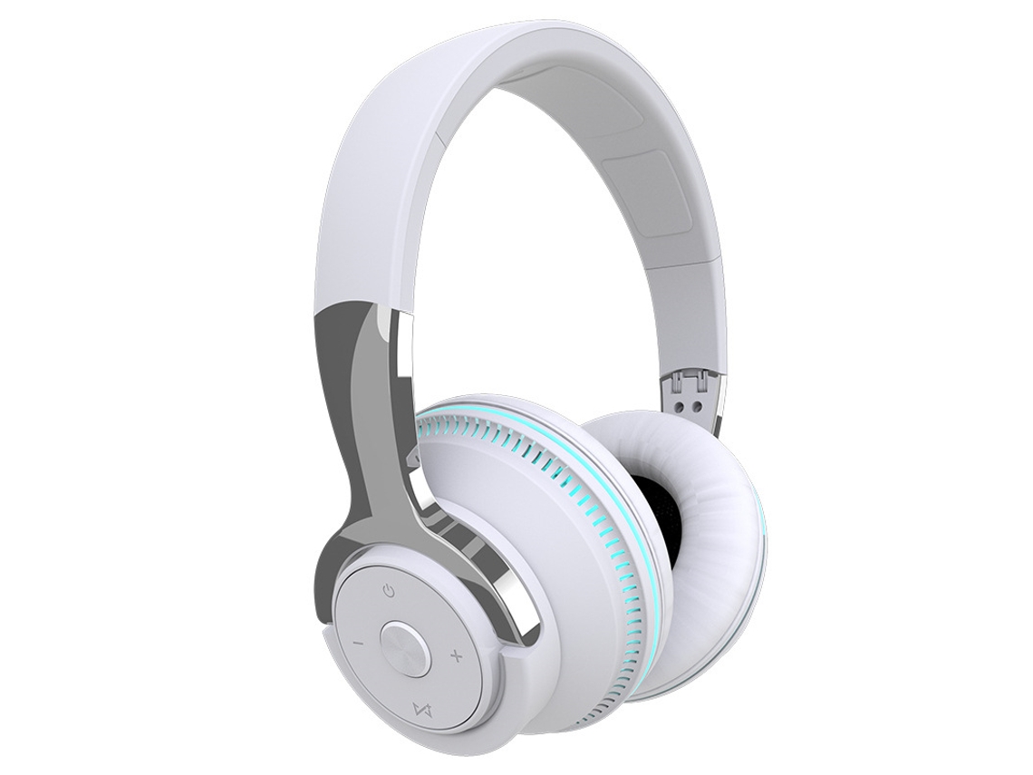 Fones De Ouvido Bluetooth H2 Com Iluminação Colorida, Graves Potentes, Design Dobrável, Branco Ushion