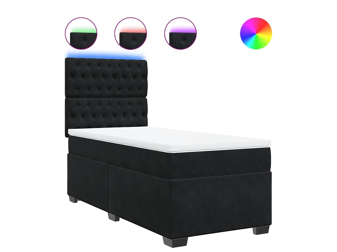 Box Spring Bed, Box Spring Beds Vidaxl Preto Veludo (80 X 200 Cm)