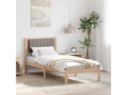 Vidaxl Estrutura De Cama Com Cabeceira Estofada Cinzento-acastanhado