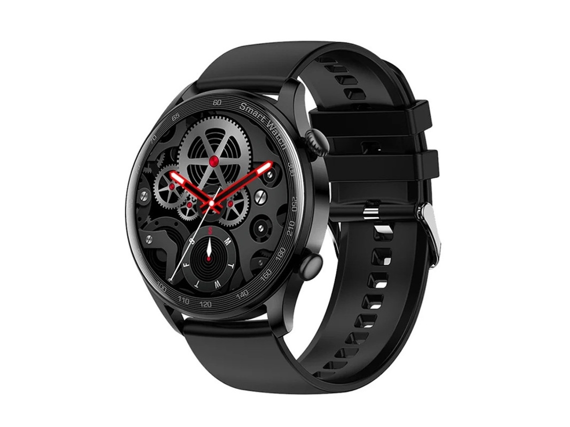 Smartwatch com Monitor de Frequência Cardíaca, Pressão Arterial, Passos, Chamadas e Notificações Bluetooth, Preto, Bestvite