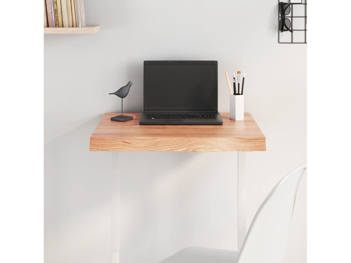 Vidaxl Tampo De Mesa 60x40x(2-6) Cm Carvalho Tratado Castanho-claro