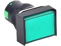 1 Unidade De Interruptor Botão Pressão Retangular La16-11cz Verde Com Reinicialização Automática E Luz, 24v, 16mm, 5 Pinos