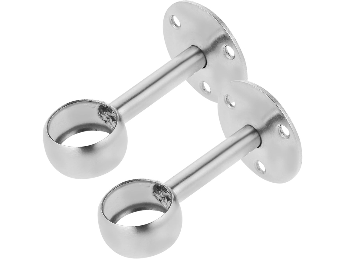 Suportes de guarda-roupa Crafthrou em aço inoxidável, 2 peças, com assento de flange, design redondo para banheiro