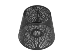 Yncm2026 - Luminária de Ferro Forjado com Canopla Entalhada em Formato de Árvore da Floresta, Soquete E27 Mini, para Mesa, Quarto, Decoração Preta