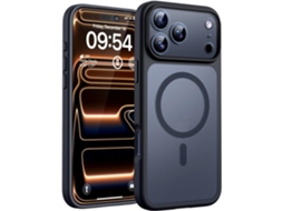 Capa Magnética Transparente Fosca Para Iphone 17 Pro Max Com Proteção Para A Câmera jun