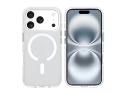 Capa Magnética Para Celular Com Dupla Proteção Para Iphone 17 Pro Max - Branca