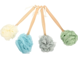 Conjunto De 4 Escovas Nylon Para Banho Baluue Com Cabo Longo Esfoliação Da Pele Das Costas Acessórios