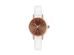 Relógio de Pulso Casal Feminino Masculino de Quartzo com Pulseira Pu Marrom+branco