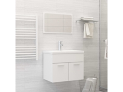 Vidaxl Conjunto De Móveis De Casa De Banho Derivados De Madeira Branco