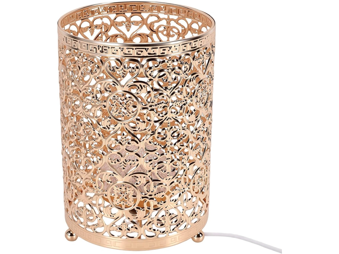 Luminária de mesa esculpida Cryfokt, alimentada por USB, com intensidade de luz ajustável, base de metal e 3 temperaturas.