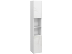 Móvel Coluna de Banheiro BTFORUS com 2 Armários, prateleiras ajustáveis e nichos (30x30x181,5cm) branco