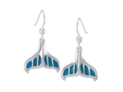 Dive Silver Whale Tail Long Hook Earring