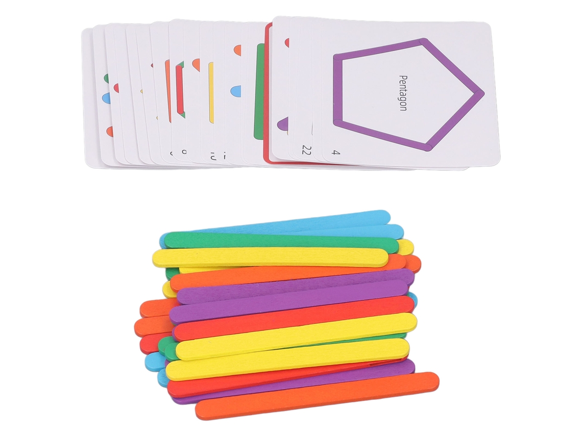 Palitos De Contagem De Madeira Tília - Brinquedo Educativo Matemático Para Crianças