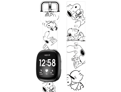 Bracelete Silicone Suave Personalizada Fitbit Versa 2 Snoopy