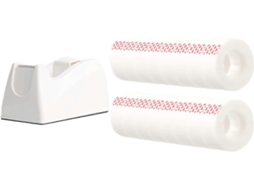 Fita Adesiva com Dispensador Branca Pacote com 16 Rolos 19 Mm de Largura X 3296 Cm (1296") de Comprimento Núcleo de 25 Mm (1") GOKOCO (3/4")