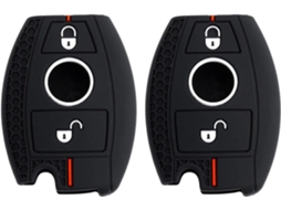 2x Capa De Silicone Para Controle Remoto Carro, Estojo Protetor Para Chaveiro Compatível Com Mercedes Benz Gla Glc Glk