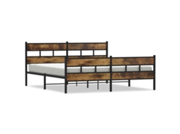 Bed Frame, Bed Frames Vidaxl Marrom Aço (180 X 200 Cm)