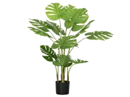 Monstera Artificial 120cm Vaso Musgo Pe Sala Estar Verde VELTRIX