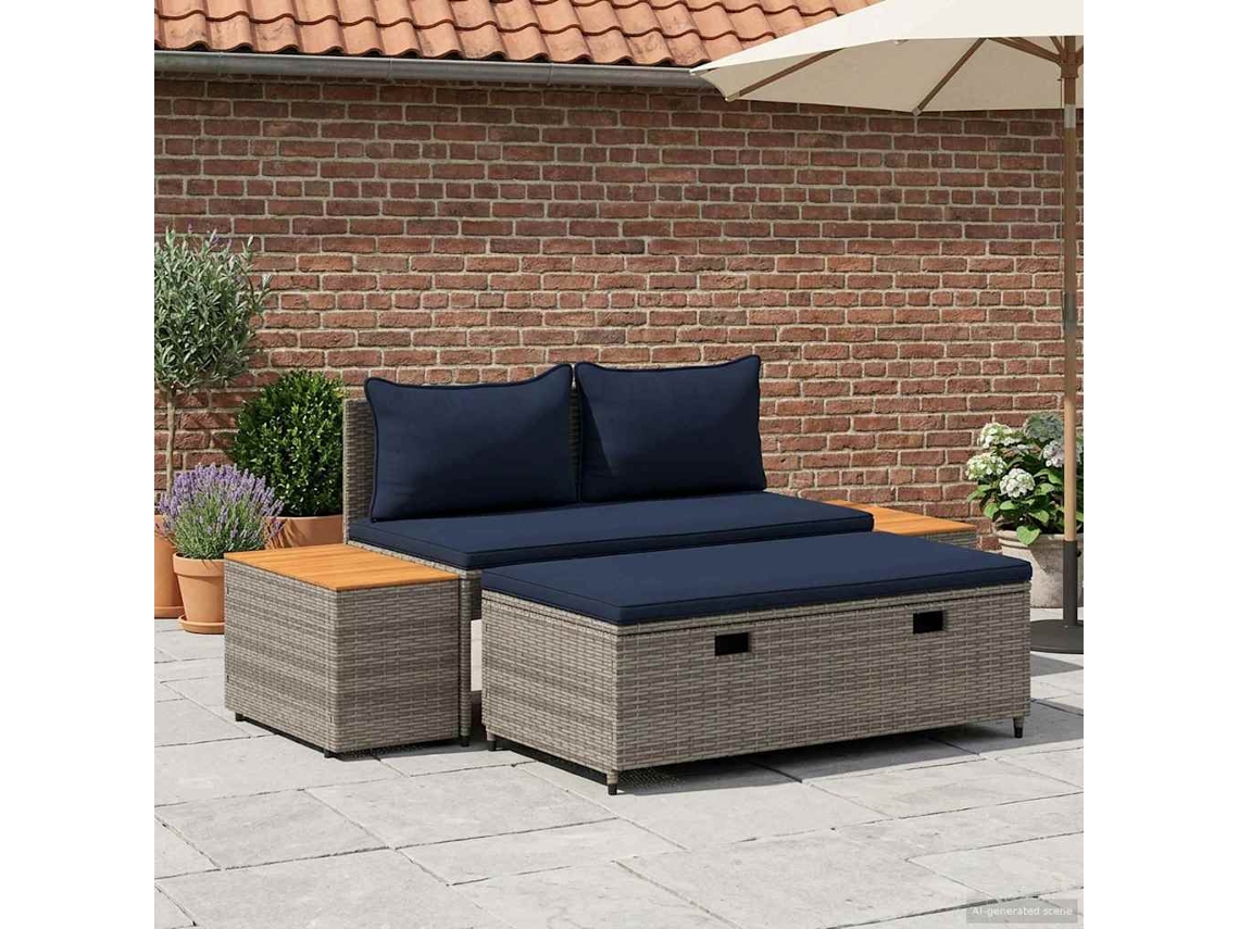 Vidaxl Conjunto De Sofás Para Exterior 4 -seater 4 Unid. Retangular