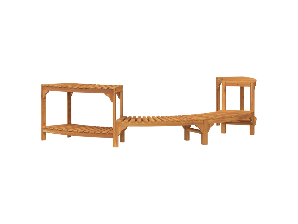 Conjunto 1 Entorno Para Banheira De Hidromassagem Vidaxl Castanho Madeira De Acácia Maciça (252 X 112 X 55,5 Cm)